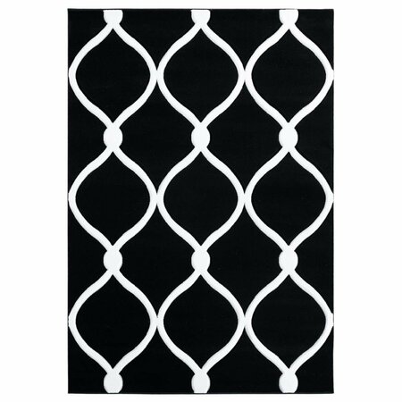 UNITED WEAVERS OF AMERICA 2 ft. 7 in. x 7 ft. 4 in. Bristol Rodanthe Black Rectangle Runner Rug 2050 11570 28C